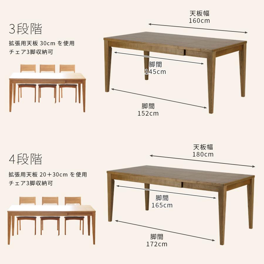 伸長式テーブルセット 4人掛け ダイニングテーブル セット 伸縮 長方形 幅 130 180 cm シンプル 伸長式 北欧 4人 四人 リビング テーブル エクステンション｜flaila-interior｜05