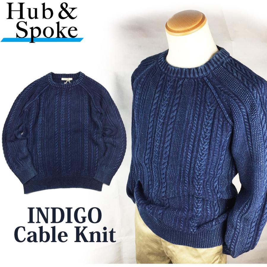 Hub Spoke ハブアンドスポーク 国内ブランド メンズ レディース インディゴ ケーブル編み ニット 綿 Indigo Nnit Lot Flamingo Sapporo 通販 Yahoo ショッピング