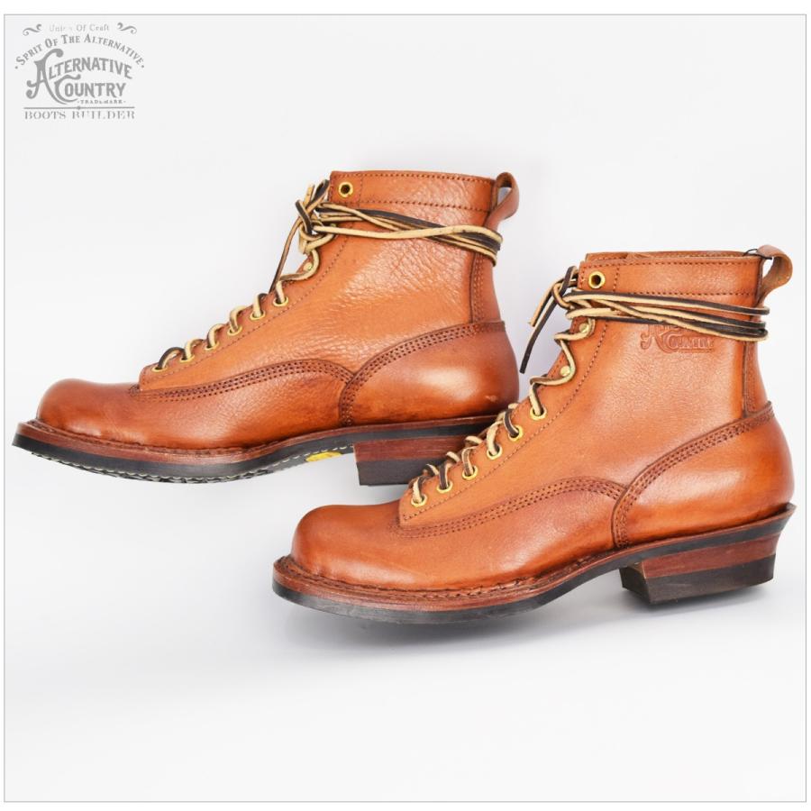 ALTERNATIVE CONTRY ロガーレース プレーントゥ ブーツ ブラウン Lot