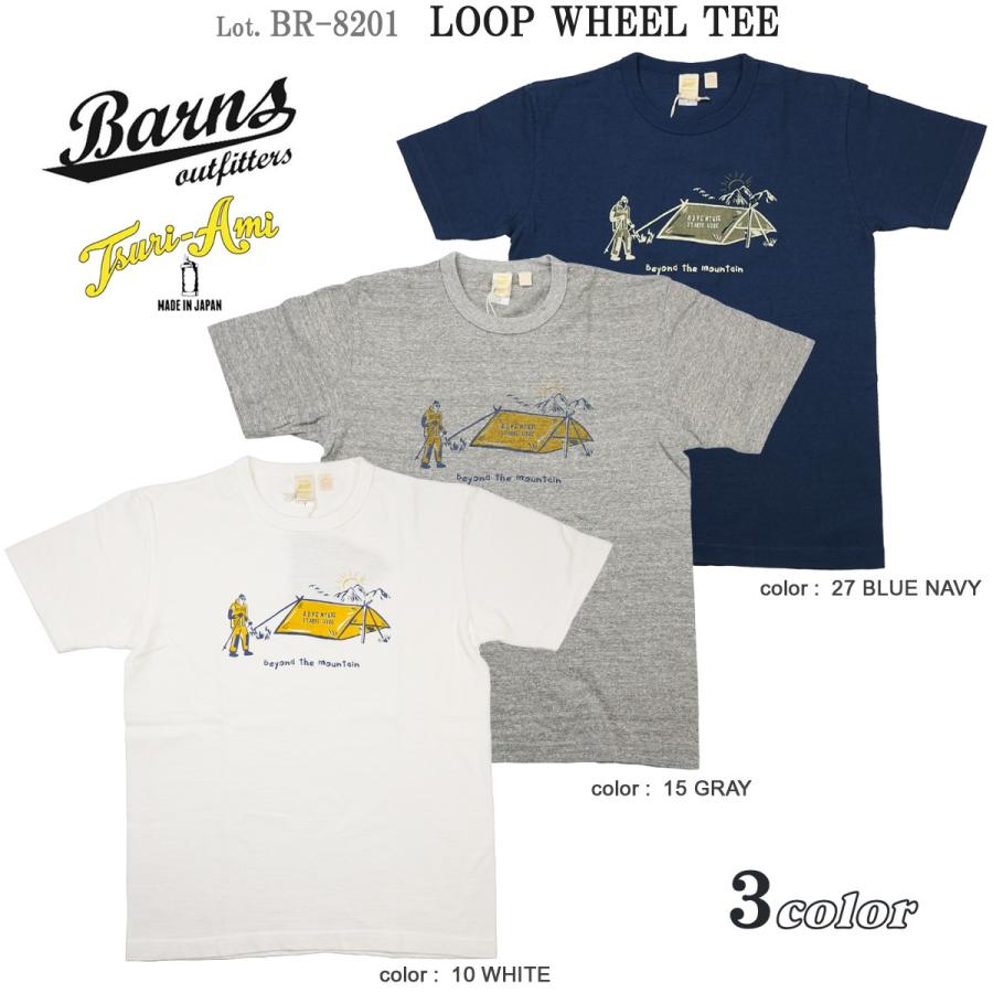 バーンズ BR-8201 "吊り編み 丸胴ボディー プリント 半袖 Tシャツ" (BARNS OUTFITTERS) Lot. BR-8201｜flamingosapporo