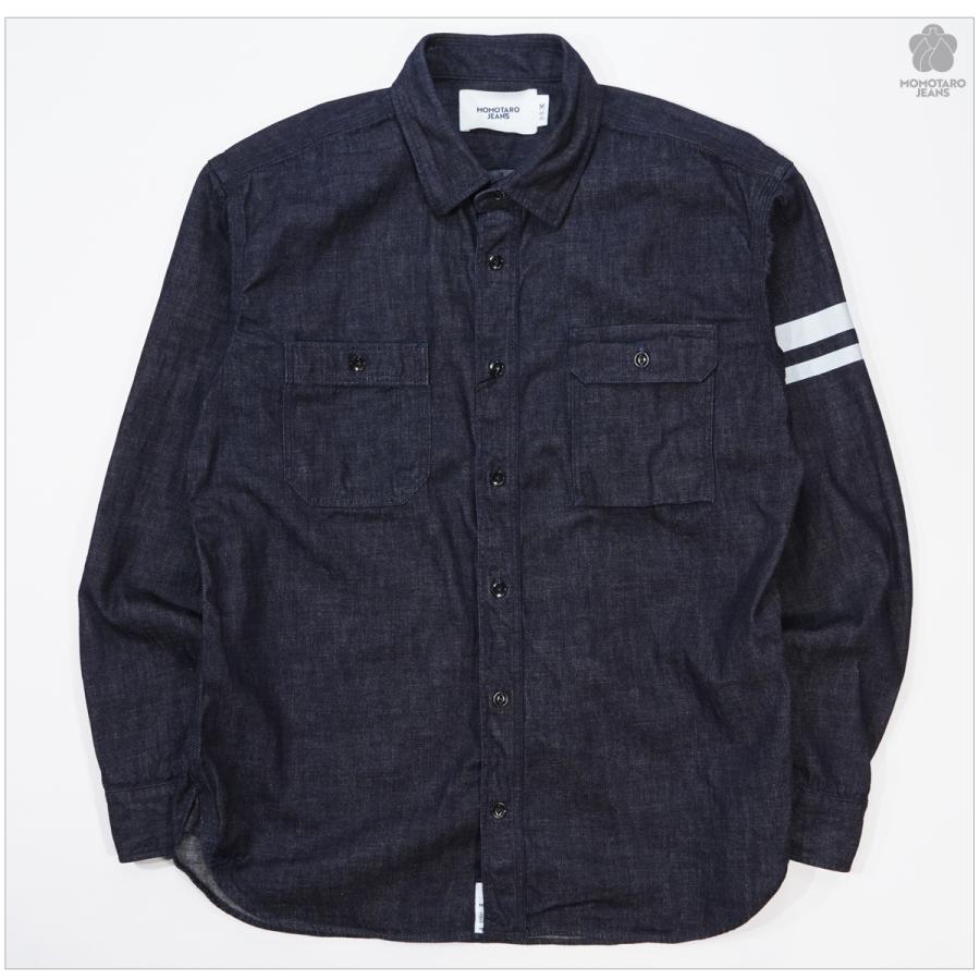 【MOMOTARO JEANS】 桃太郎ジーンズ マルチポケット デニムシャツ 桃太郎ジーンズ（MOMOTARO JEANS） MOMOTARO JEANS MMLS3001 8oz