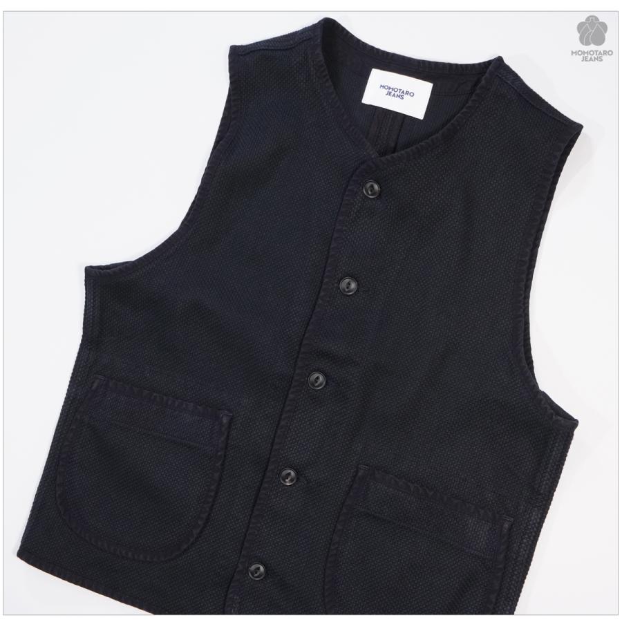 サイズ44 桃太郎ジーンズMomotaro インディゴヘリンボーンベスト 桃太郎ジーンズ（MOMOTARO JEANS） MOMOTARO JEANS MMVE6000 刺子