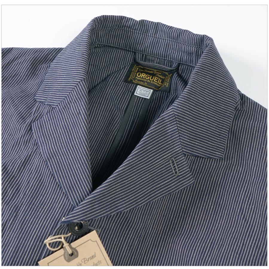 【美品】orgueil オルゲイユ テーラードジャケット　ストライプ 40 美品】orgueil オルゲイユ テーラードジャケット ストライプ 40