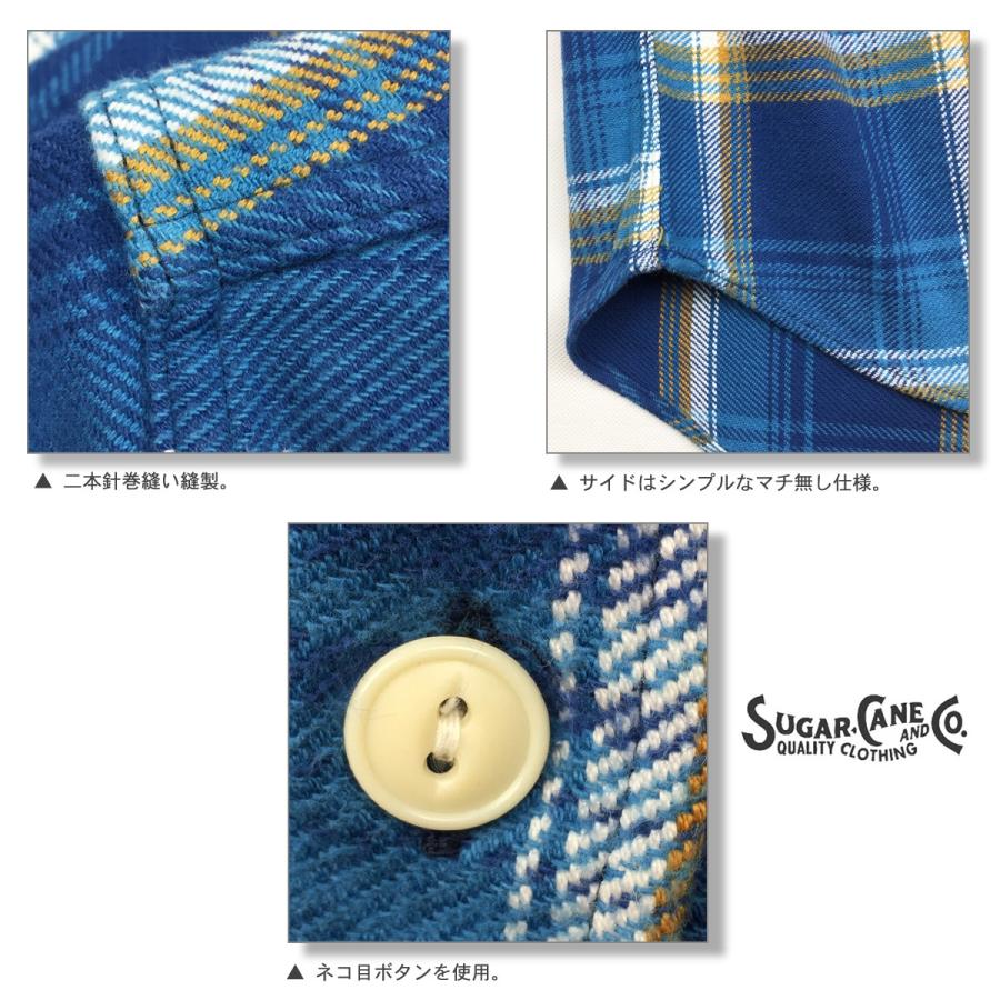 SUGAR CANE セール SALE シュガーケーン ネルシャツ 長袖 ツイル