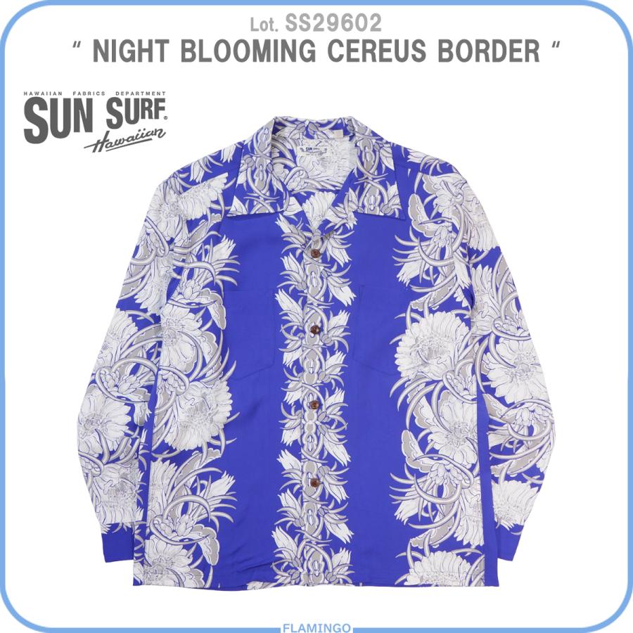SUN SURF サンサーフ SS29602 長袖アロハシャツ NIGHT BLOOMING CEREUS