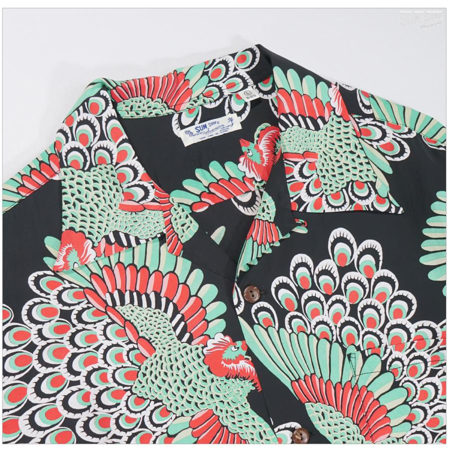 SUN SURF サンサーフ SS39428 半袖アロハシャツ PEACOCK : FLAMINGO