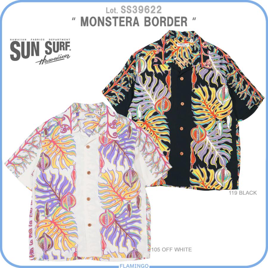 SUN SURF サンサーフ SS39622 半袖アロハシャツ MONSTERA BORDER