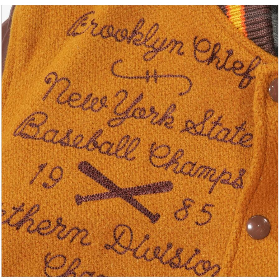 Whitesville ホワイツビル WV14460 30oz ウールメルトン アワードジャケット BROOKLYN CHIEFS (GOLD) スタジャンの画像