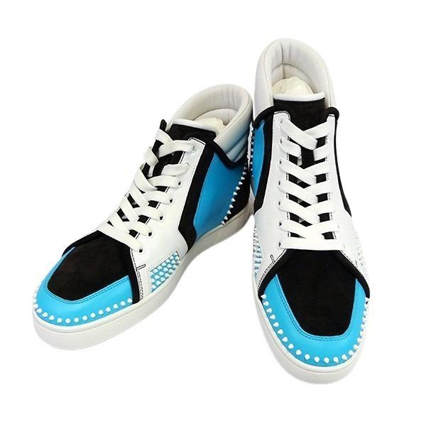 Christian Louboutin クリスチャンルブタン ブルーフラット ハイカットスニーカー サイズ42.5 メンズ イタリア限定【未使用品】 | Christian Louboutin