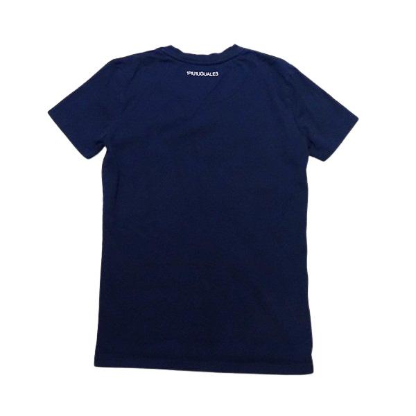 ウノピゥウノウグァーレトレ MRT289 ﾌﾞﾗｯｸ BACK LEAF V-NECK TEE VﾈｯｸTｼｬﾂ