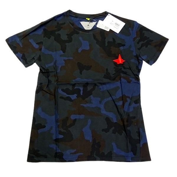 Macchia J. マッキアジェー 迷彩柄 Tシャツ サイズS ネイビー タグ付き メンズ ファッション 【未使用品】 | 