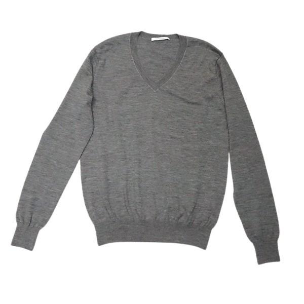 MESSAGERIE メッサジェリエ エルボーパッチ ニット セーター サイズXL Vネック イタリア製 メンズ ファッション 【中古】 | 