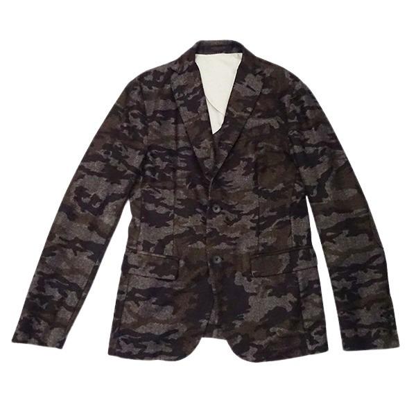 MESSAGERIE メッサジェリエ 2Bジャケット カモフラージュ サイズ48 チャコールグレー イタリア製 メンズ ファッション 【中古】 | 