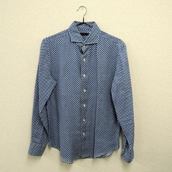 ESTNATION エストネーション 長袖シャツ 花柄 サイズS リネン100％ メンズ メンズファッション【中古】 | 