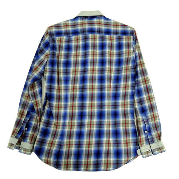POGGIANTI 1958 ポジャンティ ネルシャツ 青系 チェック柄 長袖シャツ サイズ40 イタリア製 メンズファッション【中古】 |  | 01