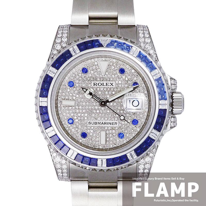ROLEX ロレックス サブマリーナデイト 116610LN アフターサファイア＆ダイヤモンドセッティング 116659SABR仕様 カスタム【中古】 | サブマリーナー