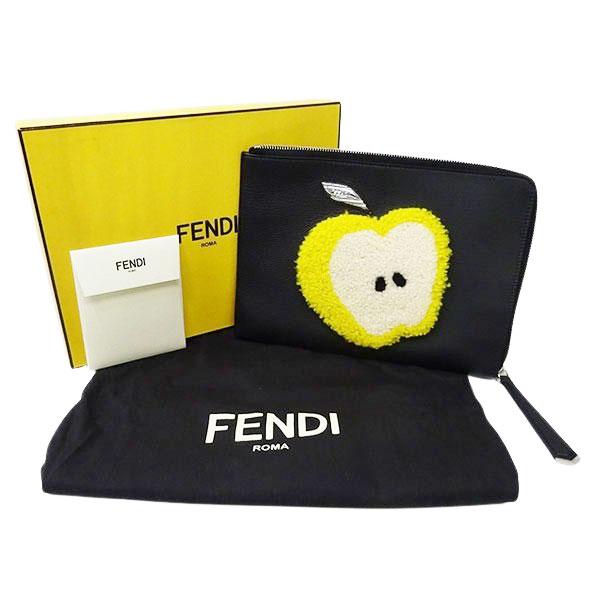 FENDI フェンディ クラッチバッグ 8M0363-5PY ブラック リンゴ FENDI フェンディ クラッチバッグ 8M0363-5PY ブラック リンゴ