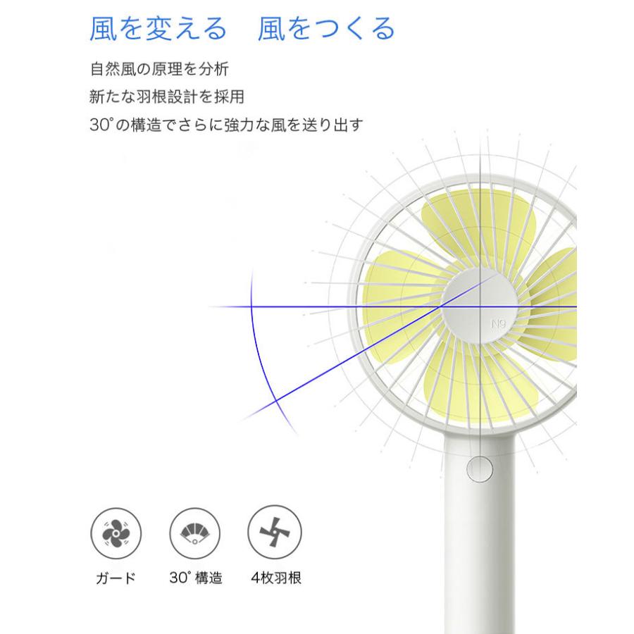 手持ち 卓上 兼用扇風機 SOLOVE sl-fan N9 小型扇風機 ハンディファン サーキュレーター 海外×｜flaner-baby｜10