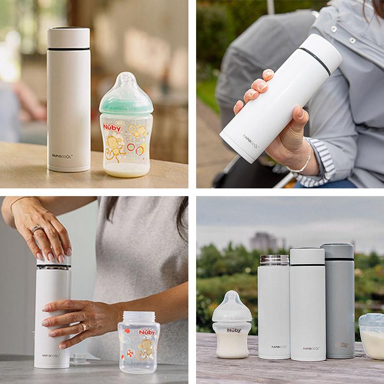 防臭袋付 グッドデザイン賞受賞 Nuby ラピッドクール Rapid cool ヌービー 調乳 調乳ボトル ステンレス 調乳用 水筒 ミルク作り 保温 時短 外出 災害
