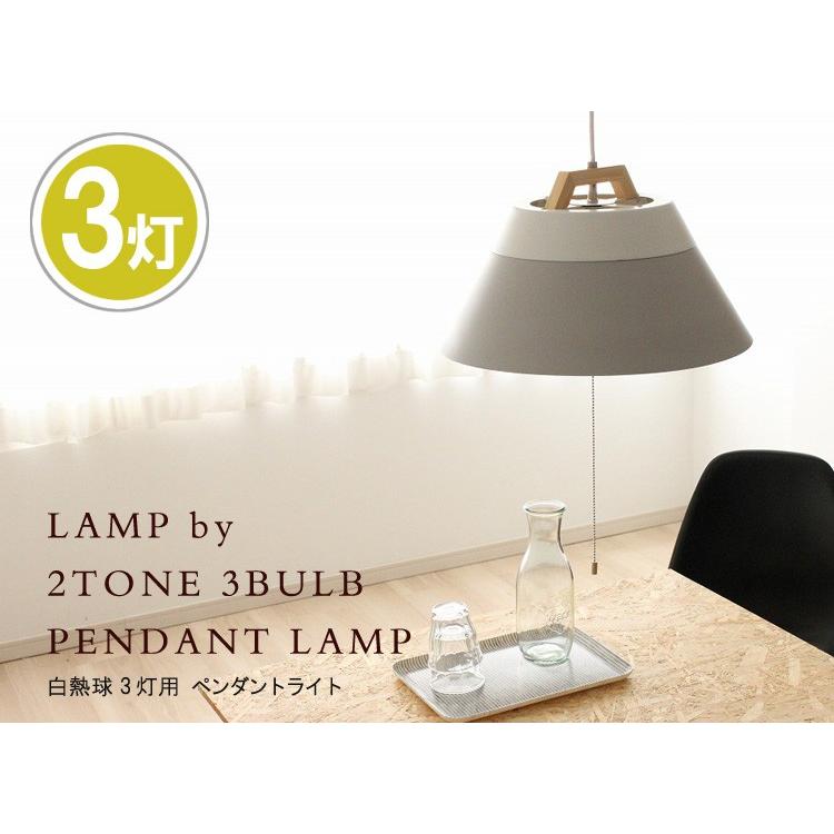 LAMP by 2TONE 3BULB PENDANT （白熱球 2トーン3灯用 ペンダントライト  