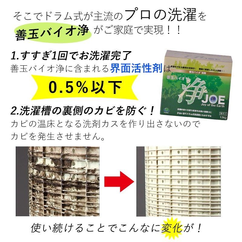善玉バイオ浄 5個セット 楽天市場】善玉バイオ浄JOE 5個セット ドラム式洗濯機用洗剤 1.3
