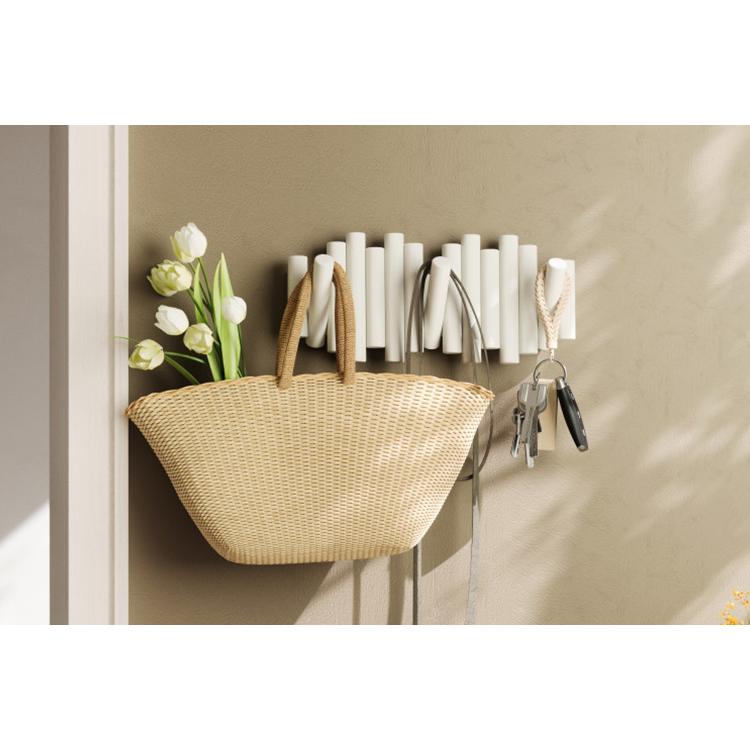 Umbra ピケットレイルフック 5フック 壁掛けフック 5連 収納