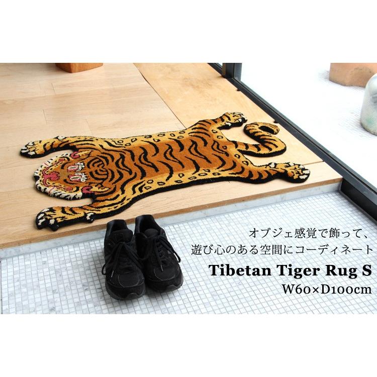 チベタンタイガーラグ Sサイズ ホワイト S チベタンタイガーラグ Tibetan Tiger Rug White