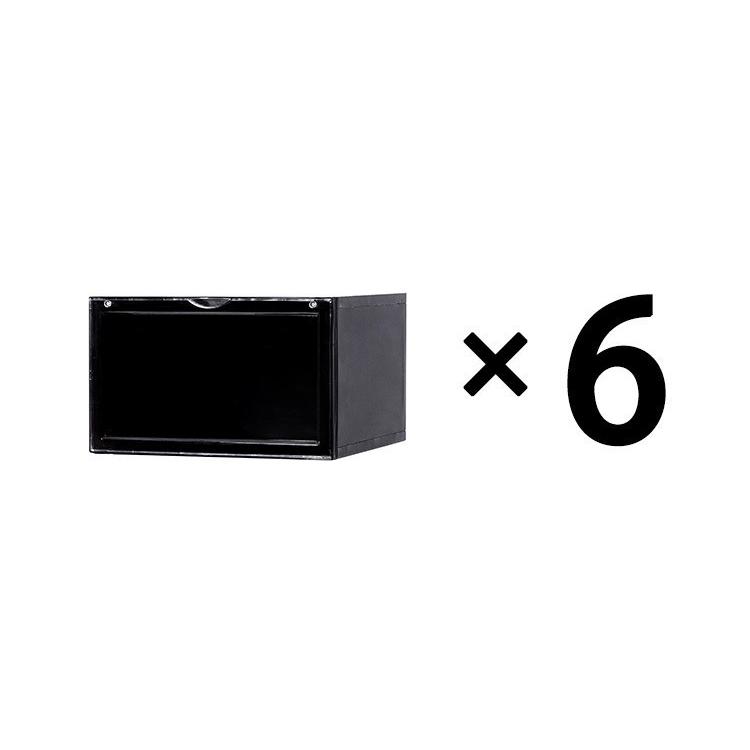 同色6個セット bcl スタッキングディスプレイボックス ワイド 組み立て式 収納ボックスの画像
