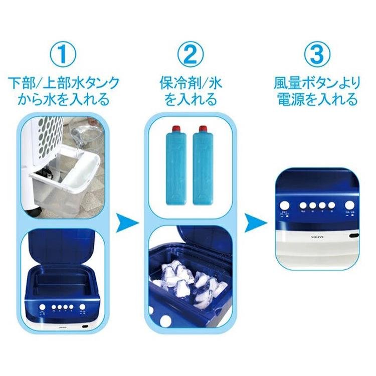 SOUYI 冷風扇 SYー076N 上部水タンクあり 保冷剤2個付 冷風機 /海外