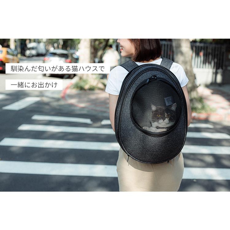 正規販売店 EGGY リュック型猫ハウス｜背負える ペットハウス ペットキャリー リュック キャリーバッグ 猫 犬 ギフト/メーカー直送／海外×の画像