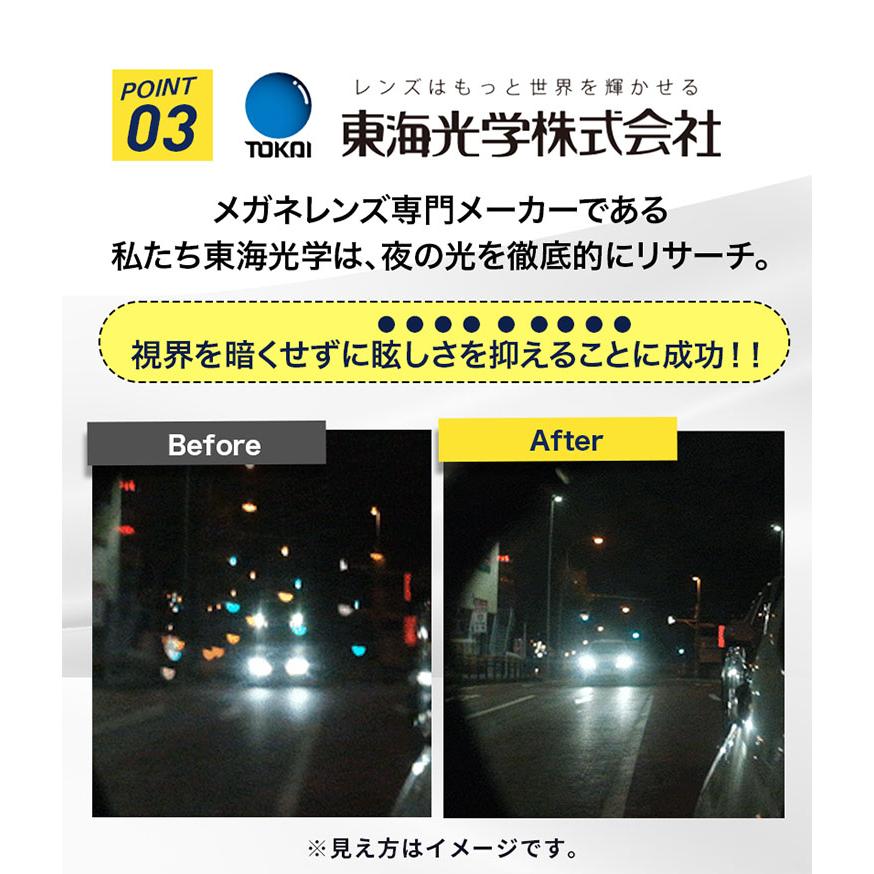 ナイトグラスLED クリアジャケット｜東海光学 クリップオン メガネの上