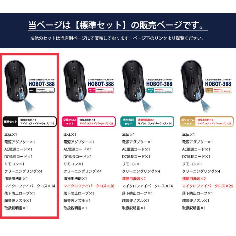 自動窓拭きロボット HOBOT-388 標準セット AI ガラスクリーナー