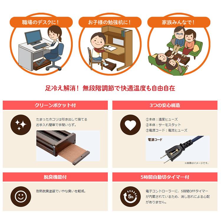 METRO 木枠フットヒーター MFH-181ET メトロ 2022年製 木枠フットヒーター 幅49cm 180W MFH-181ET メトロ | 山善