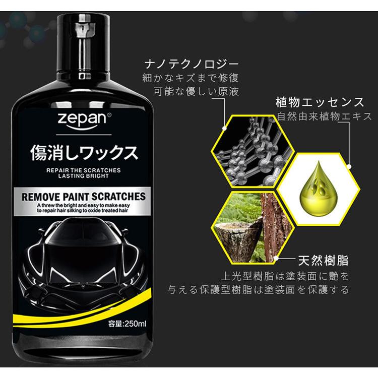 傷消しワックス 250ml 車用 キズ消し コンパウンド 研磨剤 ZEPAN /海外