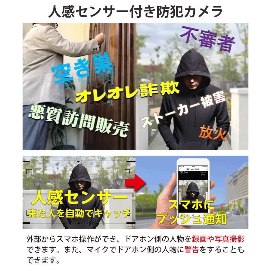 留守でもピンポンG2 留守番対応 ドアホン 防犯カメラ 工事不要