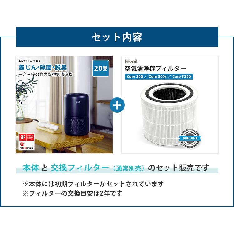 交換フィルターセット Levoit (レボイト） 小型空気清浄機 Core300