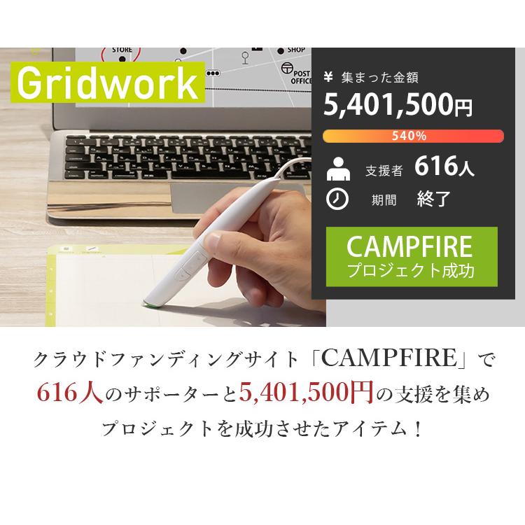 Gridwork Gridpen＋Gridpaper セット 充電不要 アプリ不要 ペン型マウス PC 手書き可能（ITM）｜flaner-y｜02