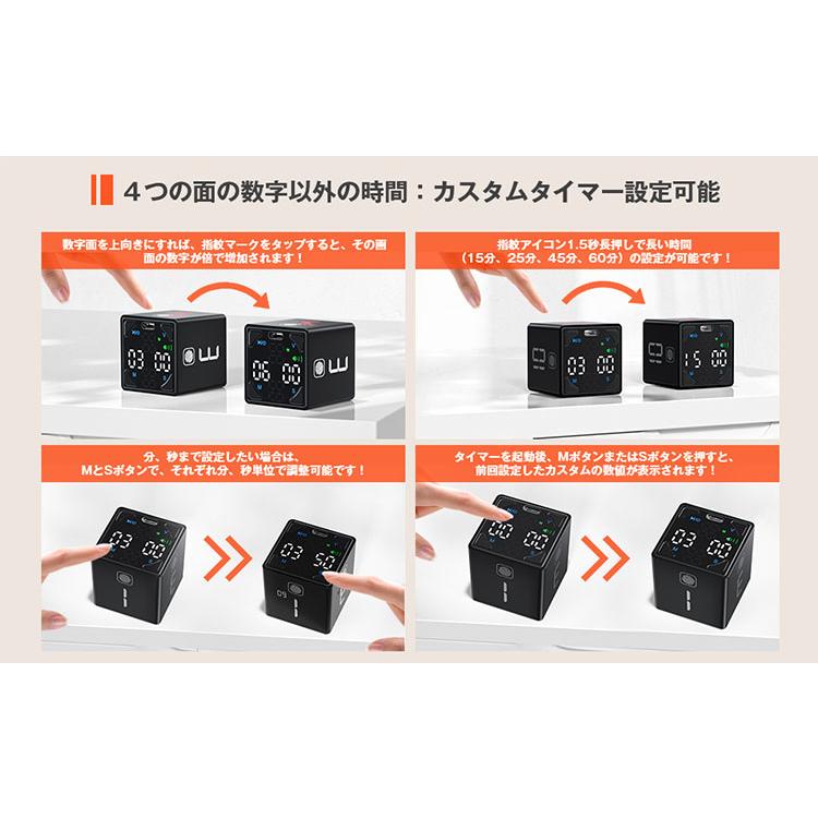 Ticktime Cube キューブ ポモドーロ デジタル タイマー 両面LEDパネル