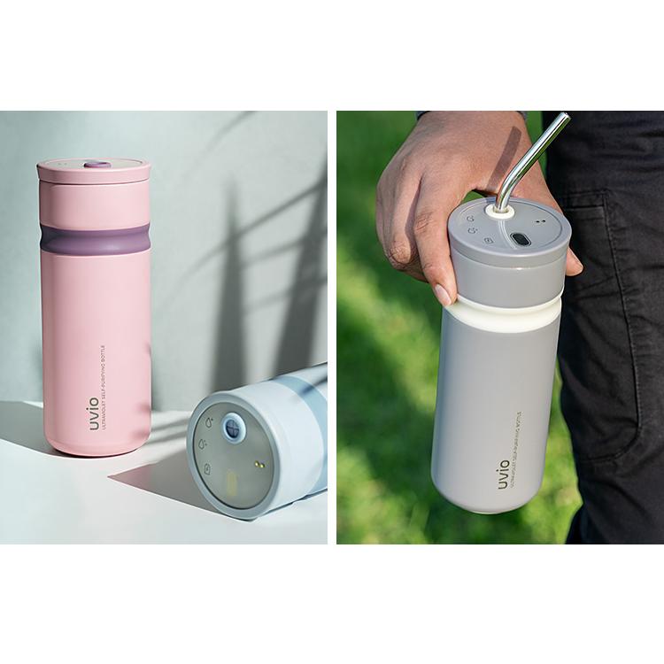 OHOM Uvio （ウビオ） UV-Cライトで除菌できるストロー付きウォーターボトル 480ml /海外×の画像