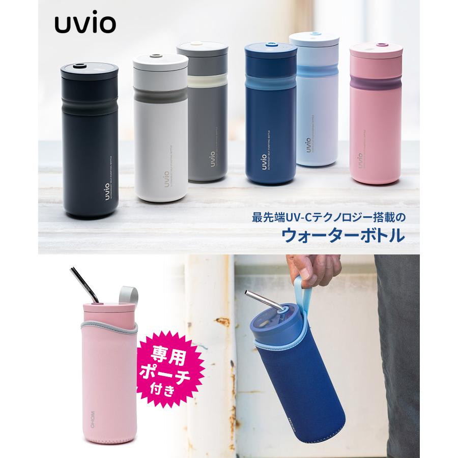 OHOM Uvio（ウビオ） 専用ポーチ付きセット UV-Cライトで除菌 ストロー付きボトル 480ml（THT）/海外×｜flaner-y｜04