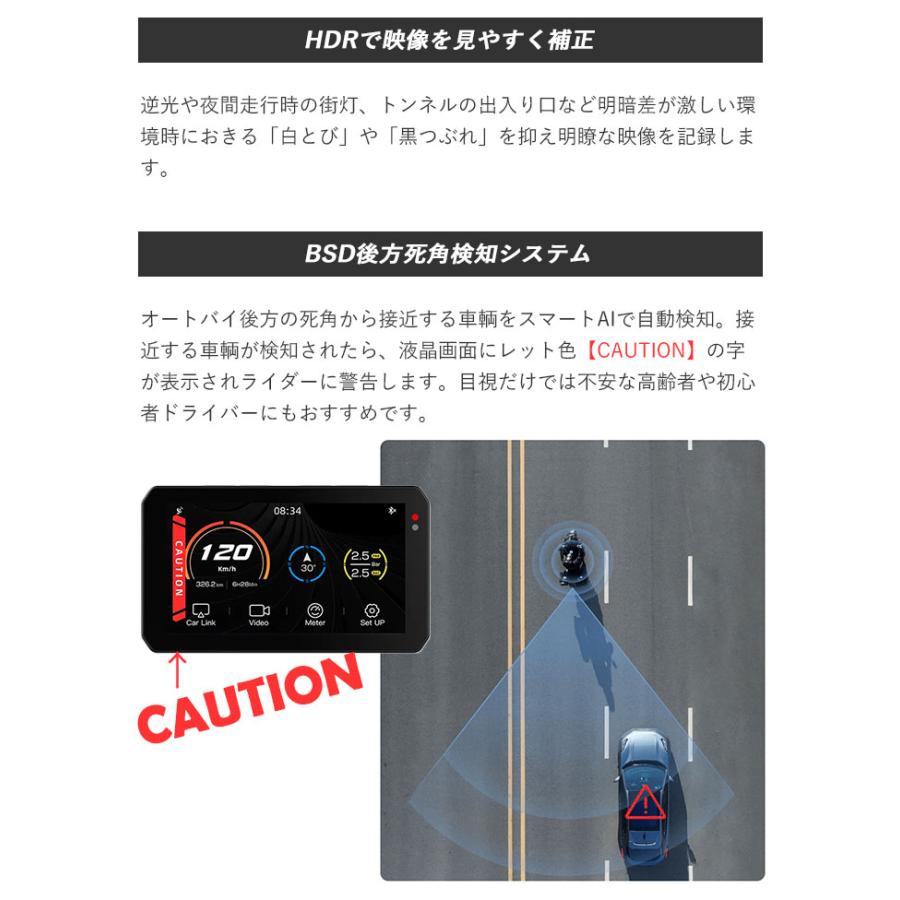 AKEEYO スマートライドモニター AIOー5Lite バイク 5インチ 前後同時