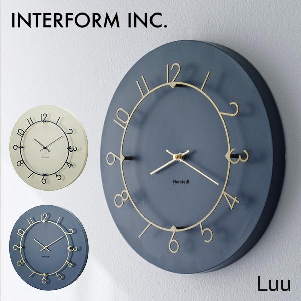 壁掛け時計 Luu ルウ cl-4317 ウォールクロック ネイビー ベージュ