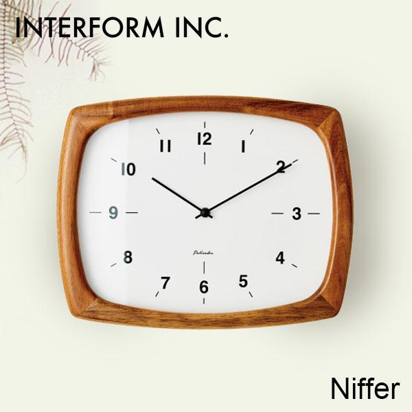 INTERFORM（インターフォルム） 壁掛け時計 電波時計 Niffer ニフェル