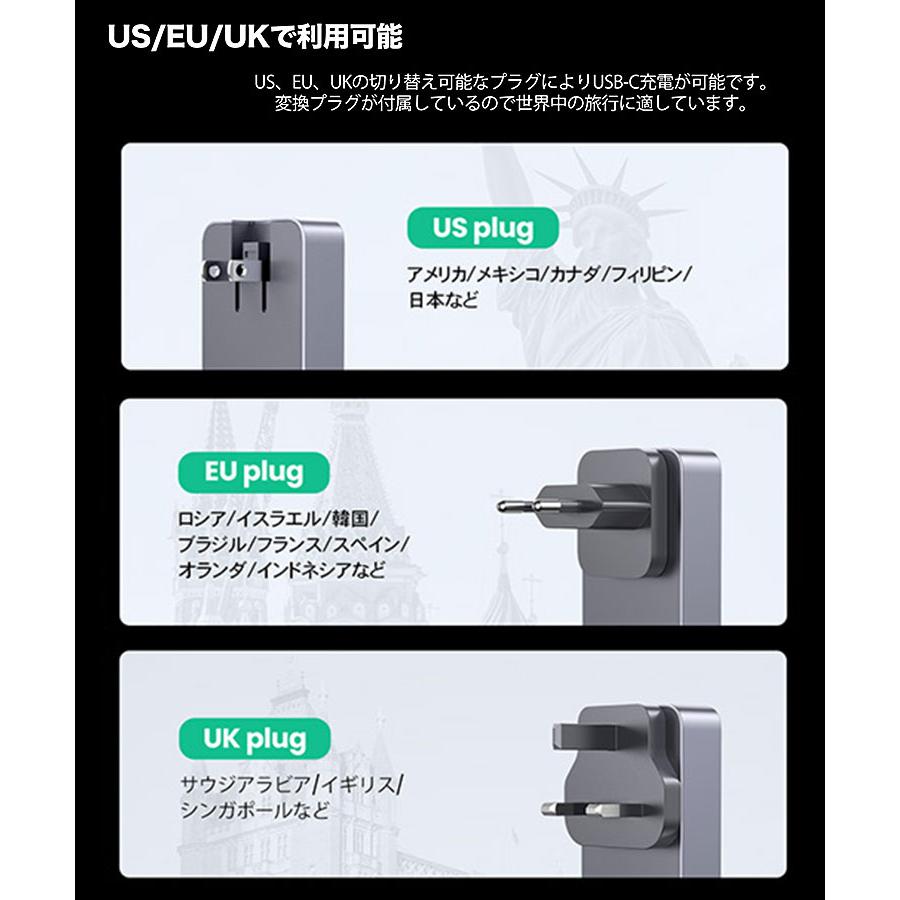 UGREEN UGREEN Nexode Pro 薄型急速充電器 65W GaN 25356｜2C1A 3