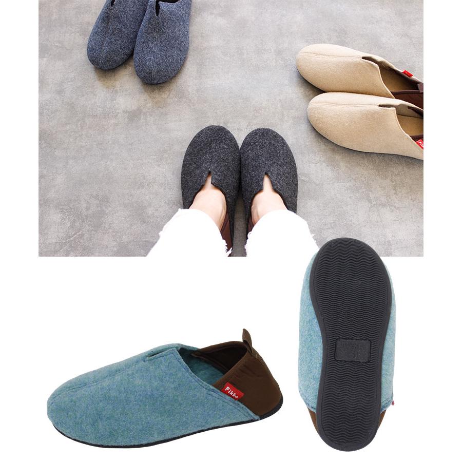 フィッカプラス フェルトモック防災スリッポン Fikka+ Felt Moc Slip