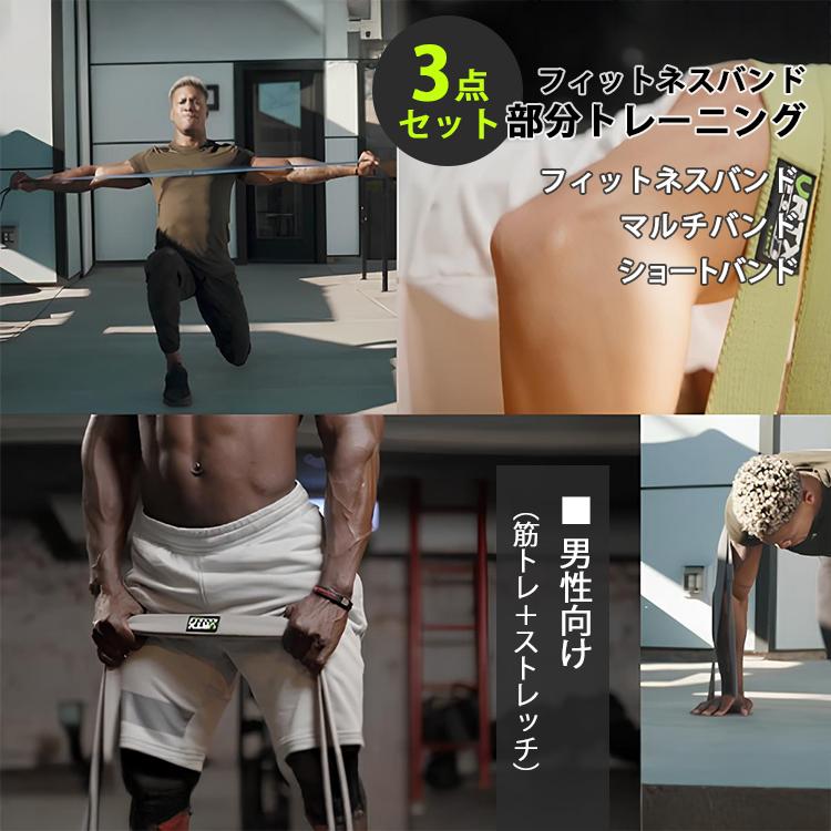 筋トレセットです。 男性向け3点セット VRTXフィットネスバンド｜トレーニングチューブ