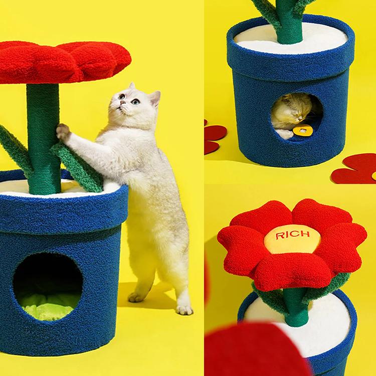 ZEZE POT PET HOUSE PURPLE｜キャットタワー ペットハウス ペット