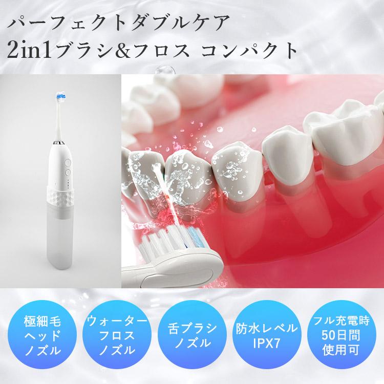 パーフェクトダブルケア 2in1ブラシ＆フロス コンパクト 本体セット