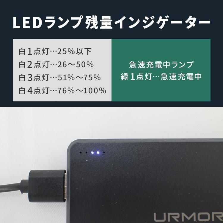 お年玉クーポン☆10000mAh URMORE 準固体モバイルバッテリー BK 燃え