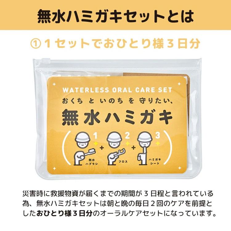 2個セット 無水ハミガキセット｜防災 歯磨き 水なし 歯ブラシ ハミガキ